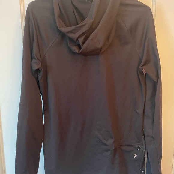 Old Navy black athletic hooded top. Size large - Picture 2 of 4